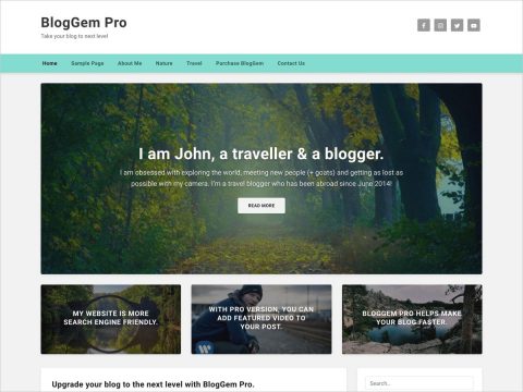 Premium WordPress Blog Theme - BlogGem